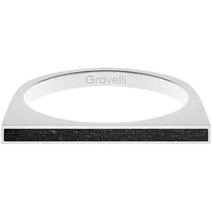 Gravelli Ocelový prsten s betonem One Side ocelová/antracitová GJRWSSA121 56 mm