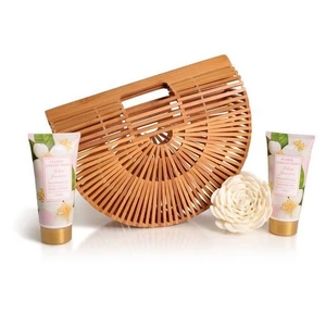 Lady Cotton Sada tělové kosmetiky jasmín v bambusovém košíku (White Jasmine Bath Set in bamboo basket)