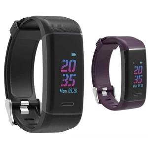 Carneo G-Fit+ fitness náramok s GPS, čierny + fialový náramok