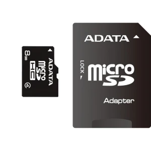 Paměťová karta ADATA 8GB Micro SDHC Class4, 14MB/s s adaptérem