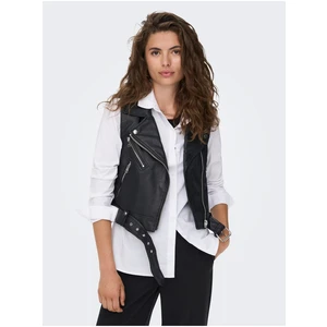 Black leatherette vest ONLY Vera - Ladies