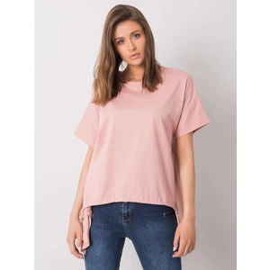 RUE PARIS Pink t-shirt with longer back