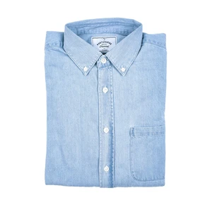 Denimová košile Portuguese Flannel - světle modrá (button-down) - M