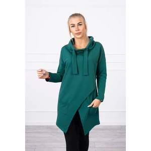 Tunic with envelope front dark Oversize green