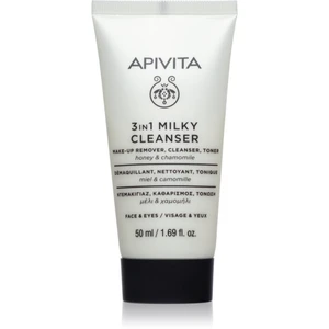 Apivita Cleansing Chamomile & Honey čistiace mlieko 3 v 1 na tvár a oči 50 ml