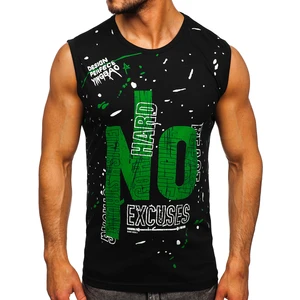 Černé pánské tílko s potiskem tank top Bolf 14825