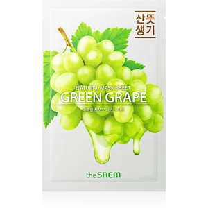 The Saem Natural Mask Sheet Green Grape plátýnková maska pro rozjasnění a vitalitu pleti 21 ml