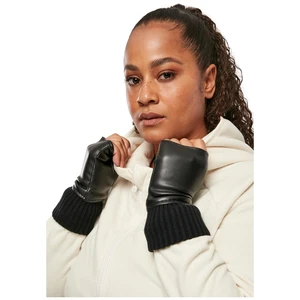 Half-finger gloves made of synthetic leather black