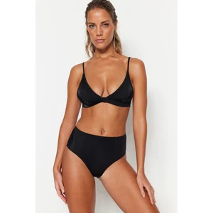 Trendyol Black Triangle High Waist Two Piece Swimwear Set