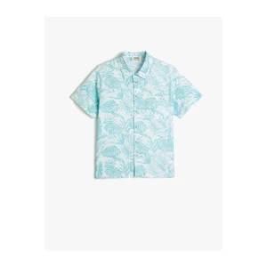 Koton 3skb60017tw Boys' Shirt with White Pattern.