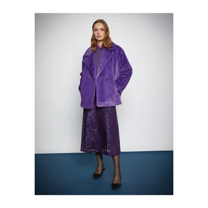 Koton Short Oversized Plush Coat
