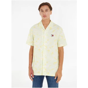 Light Green Mens Patterned Shirt Tommy Jeans - Men