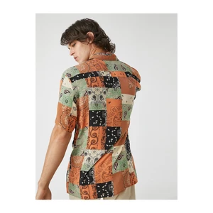 Koton Ethnic Pattern Short Sleeve Shirt