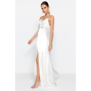 Női ruha Trendyol TPRSS23AE00148/Ecru