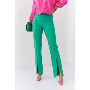 Elegant green trousers with slit