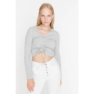 Trendyol Blouse - Gray - Slim fit