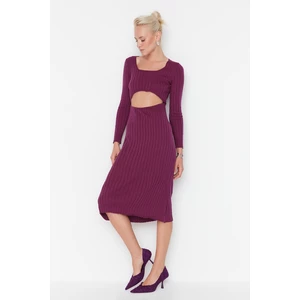 Trendyol Purple Cut Out Detailed Knitwear Dress