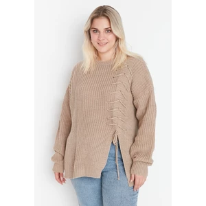 Trendyol Curve Plus Size Sweater - Beige - Relaxed fit