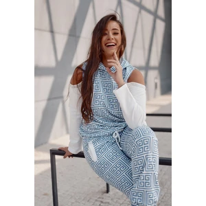 Patterned tracksuit in blue