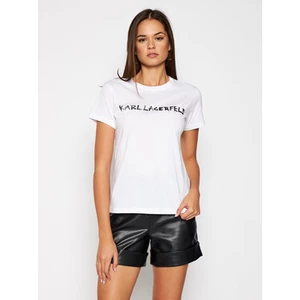 Tričko Karl Lagerfeld Graffiti Logo T-Shirt - Bílá - Xs