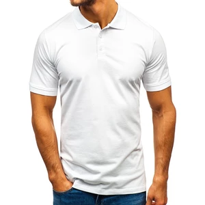 Stylish men's polo shirt 9025 - white,