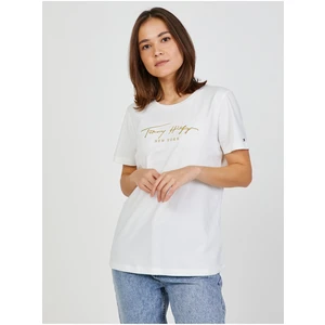 Bílé dámské tričko Tommy Hilfiger - Dámské