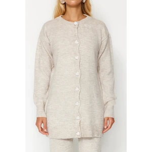 Trendyol With Stone Pearl Buttons, Knitwear, Cardigan, and Trousers Top and Bottom Set