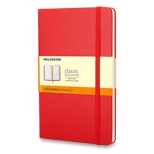 Moleskine - zápisník v tvrdých deskách - vel. S, 9 × 14 cm, linkovaný, červený