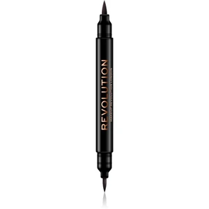 Makeup Revolution Thick And Thin Dual oboustranná tužka na oči odstín Black 1 ml