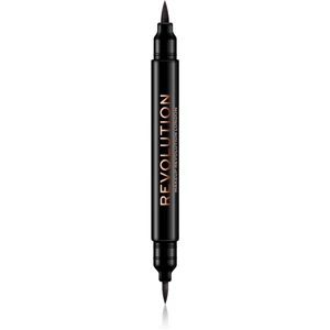 Makeup Revolution Thick And Thin Dual obojstranná ceruzka na oči odtieň Black 1 ml