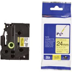 Brother TZ-FX651 / TZe-FX651, 24mm x 8m, černý tisk/žlutý podklad, originální páska