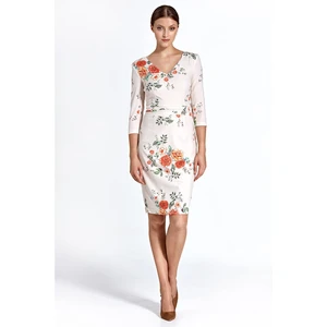 Colett Woman's Dress Cs28 Flowers Ecru