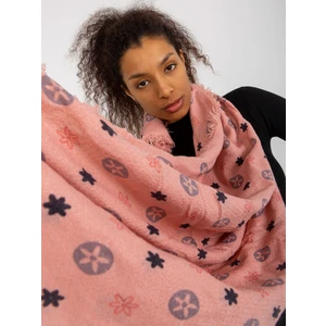 Powdery pink women's scarf with print