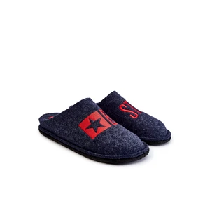 Classic Men's Slippers Big Star KK176002 Navy Blue