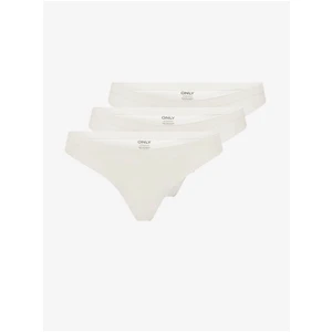 Set of three women cream thongs ONLY Tracy - Women