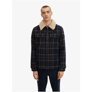 Dark Blue Plaid Shirt Jacket Tom Tailor - Men