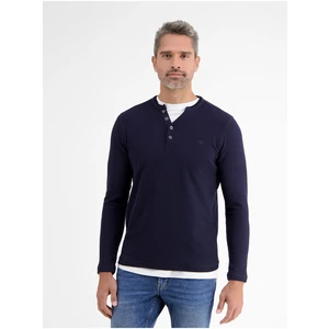 Dark blue men's T-shirt with buttons LERROS - Men