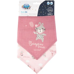 canpol babies First Muslin Bib Bonjour Paris bryndák Pink 2 ks