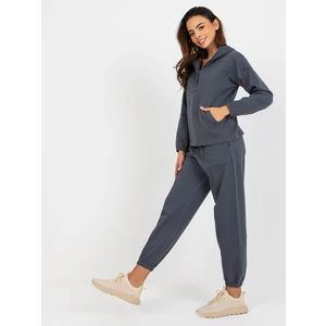 Graphite plain cotton pyjamas with hood