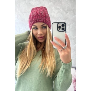 Beanie with fleece Melisa K241 fuchsia
