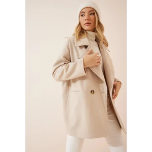 Happiness İstanbul Coat - Beige - Double-breasted
