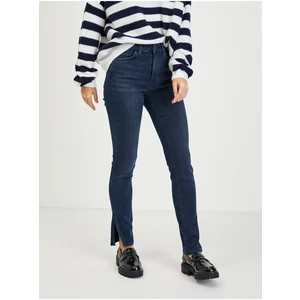 Dark blue womens skinny fit jeans with slits Guess 1981 - Women
