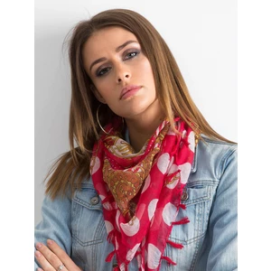Patterned red scarf