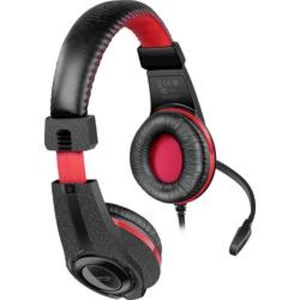 SpeedLink LEGATOS herní headset na kabel přes uši, jack 3,5 mm, černá, červená