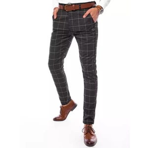 Dark gray Dstreet UX3686 checkered men's chino trousers