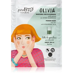 puroBIO Cosmetics Olivia Spirulina Milk slupovací maska v prášku 13 g