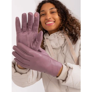 Purple gloves with eco-leather