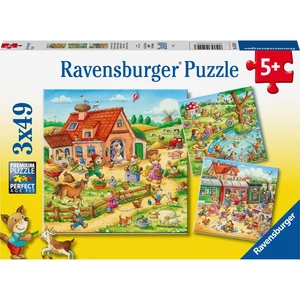 Ravensburger puzzle Prádzniny na venkově 3 x 49 dílků