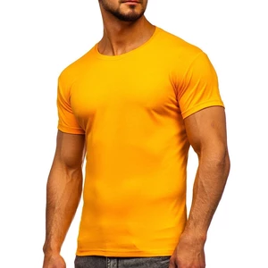 Oranžové pánske tričko bez potlače Bolf 2005