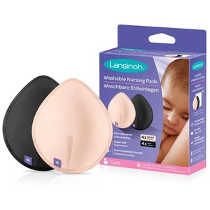 Lansinoh Breastfeeding textilní vložky do podprsenky Light Pink + Black 2x4 ks